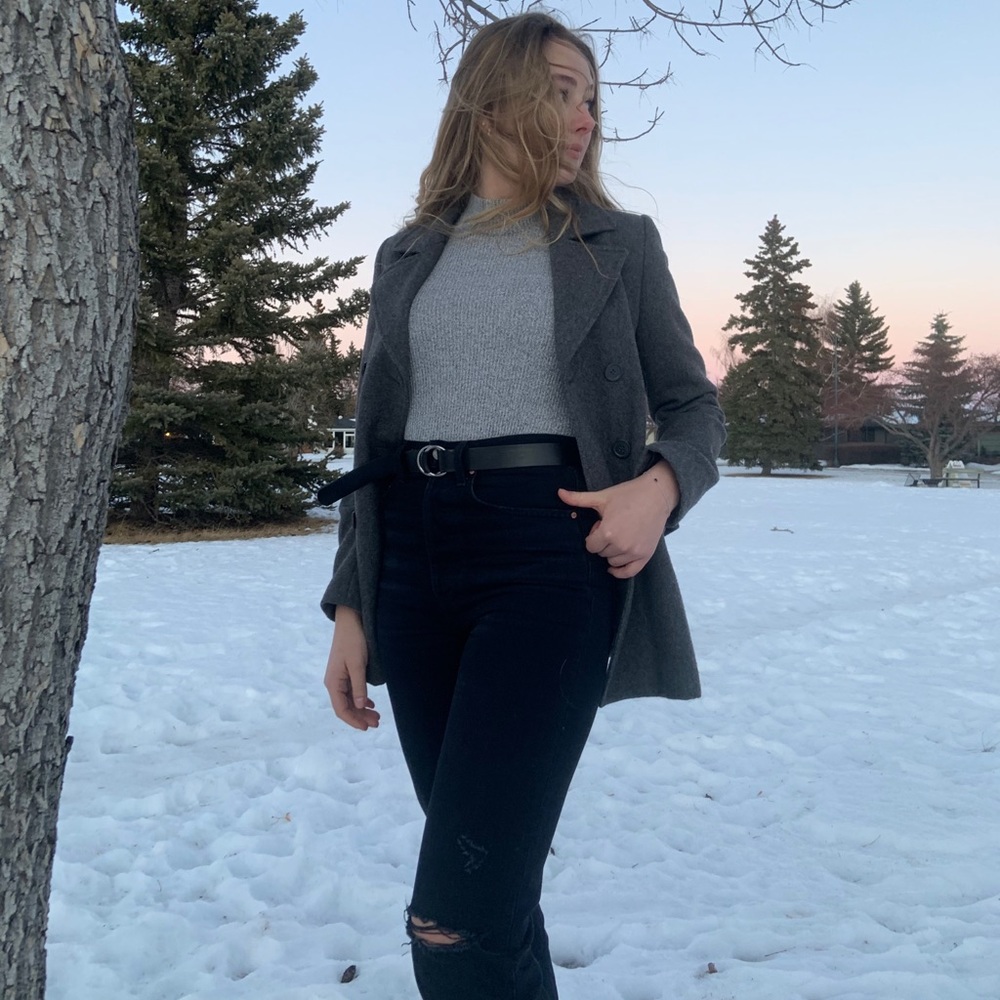 Dark grey oversized workplace jacket